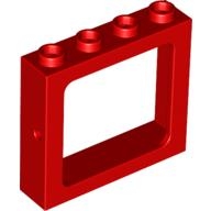 Lego rám okna 1x4x3, červená (4100371)